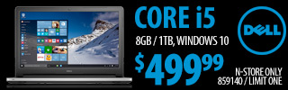 Dell Core i5 Laptop - $499.99